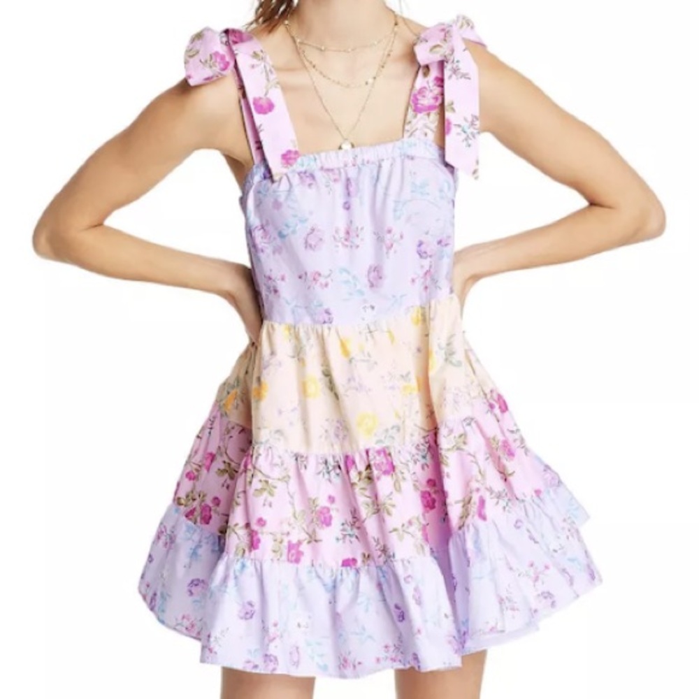 LoveShackFancy Target Jeanne Tie Strap Tiered Dress